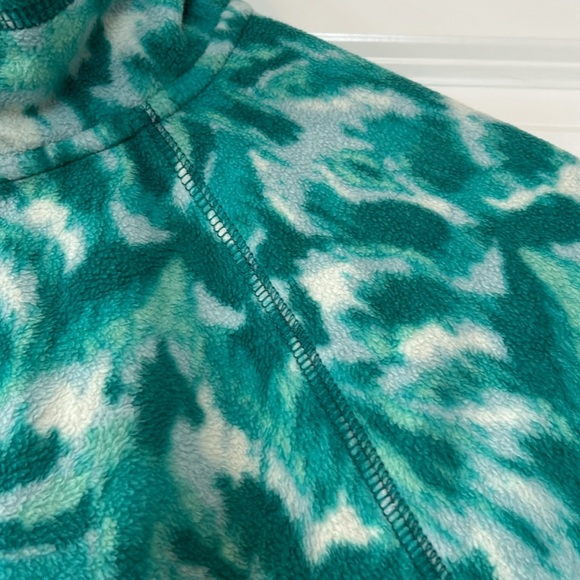 Eddie Bauer 1/2 Zip Recycled Fleece Pullover Sea-foam Green White Abstract Print - Picture 5 of 15